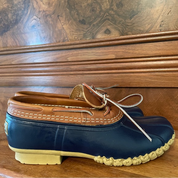 LL Bean Boot Women’s Classic Blue & Tan Rain Snow Boot Low Cut - Picture 17 of 17